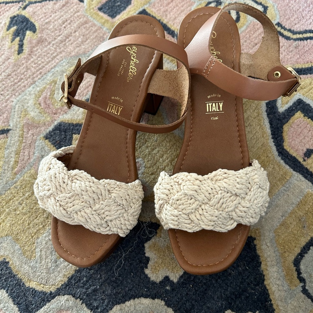 Seychelles Jump for Joy Platform Sandal Macrame Size 6.5